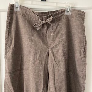 Prana Drawstring Hemp Woven Pant in Brown